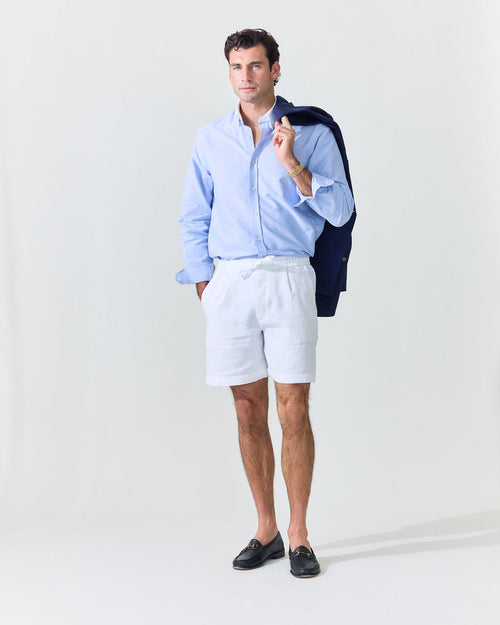 'Le Original' Blue Contrast Collar Oxford Shirt