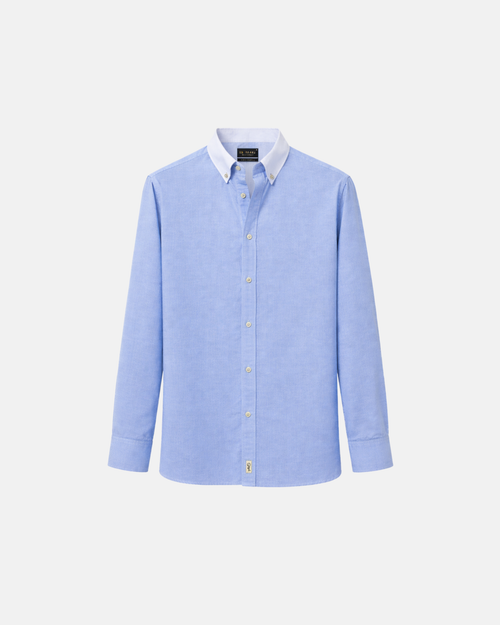 'Le Original' Blue Contrast Collar Oxford Shirt